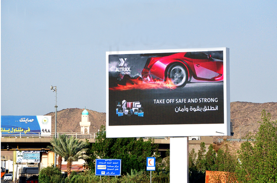 Stalowe szafy LED P10 do użytku zewnętrznego, pełny kolor, 960x960mm, instalacja stała, billboard reklamowy LED i częstotliwość odświeżania 3840 Hz