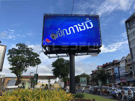 Stałe P10 SMD2121 Zewnętrzne pełnokolorowe diody LED z odlewem aluminiowym 16-bitowe poziomy szarości