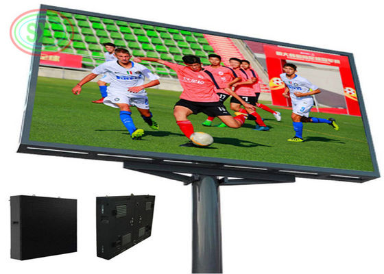 Dobra cena Duży zewnętrzny billboard LED P8 ze stalową szafką z kolumną 1024 * 1024 mm w Internecie