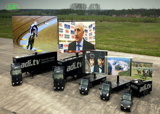 Dobra cena Outdoor P6 smd Full Color Commercial Trailer mobilny wyświetlacz ciężarówki led do reklamy HD Drive w teatrze w Internecie